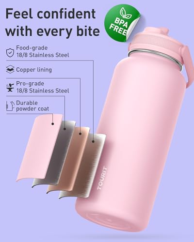 32 oz Insulated Stainless Steel Water Bottle - Leak Proof & BPA Free, Black
