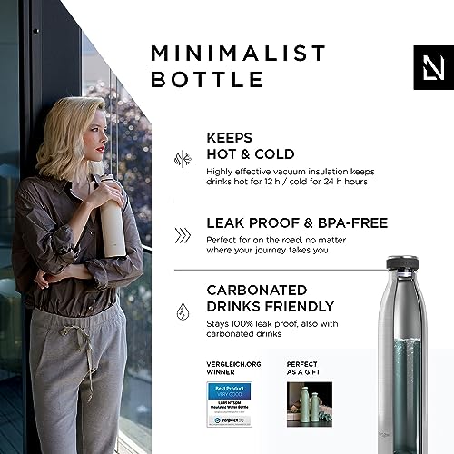 LARS NYSØM Insulated Stainless Steel Water Bottles | 12oz to 51oz | Leakproof Thermo Flasks